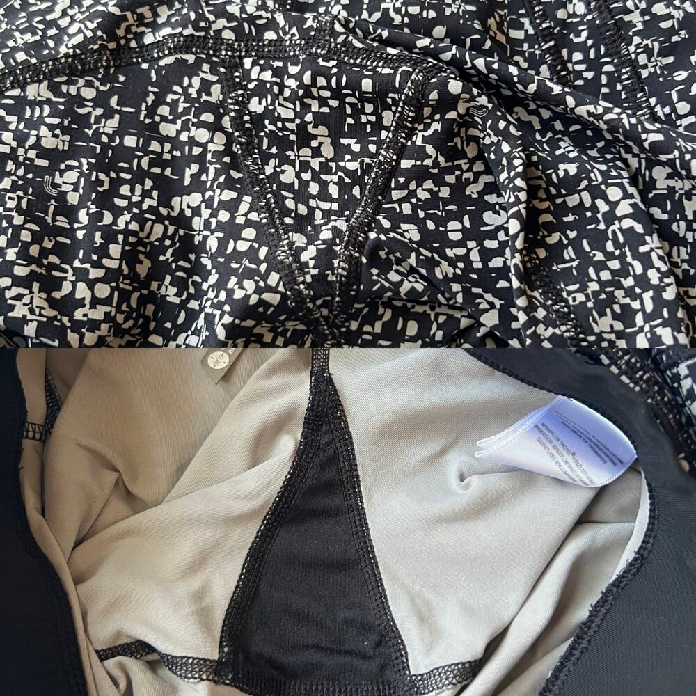 Lole Women's Black & Gray Geometric Sheer Side Activewear 7/8 Leggings Size S - Picture 10 of 13
